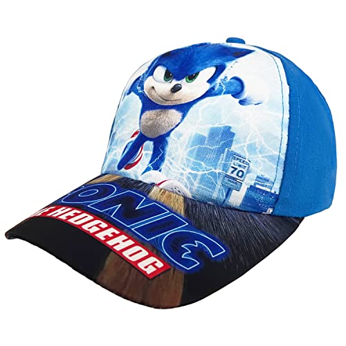 Bonamana Sonic Printing Baseball Cap for Boys Girls Adjustable Kid Hat Flat Brim Hat Children Sun Hat Visor Cap (City Running)