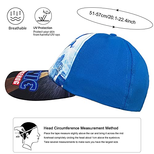 Bonamana Sonic Printing Baseball Cap for Boys Girls Adjustable Kid Hat Flat Brim Hat Children Sun Hat Visor Cap (City Running)