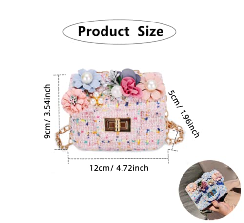 Little Girl Shoulder Bag Girls Handbags Portable Mini Purse Messenger Bag 1-5 Years Old Mini Flip Bag (Pink)