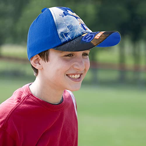 Bonamana Sonic Printing Baseball Cap for Boys Girls Adjustable Kid Hat Flat Brim Hat Children Sun Hat Visor Cap (City Running)