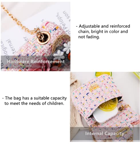 Little Girl Shoulder Bag Girls Handbags Portable Mini Purse Messenger Bag 1-5 Years Old Mini Flip Bag (Pink)