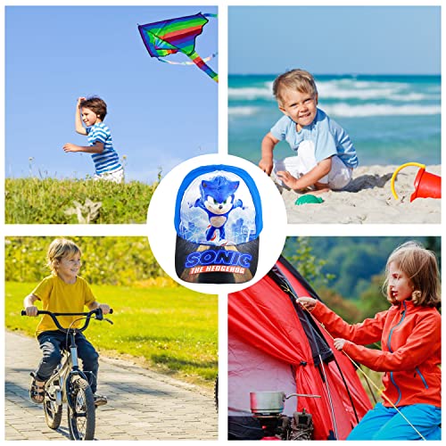 Bonamana Sonic Printing Baseball Cap for Boys Girls Adjustable Kid Hat Flat Brim Hat Children Sun Hat Visor Cap (City Running)