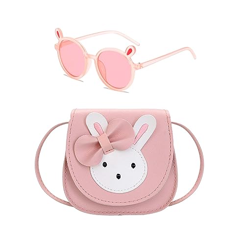dinghaole Cute Rabbit Girls' Handbags - PU Leather Crossbody Bag with Adjustable Strap Animal Ears Kids Sunglasses Perfect for Preschool Children and Toddlers
