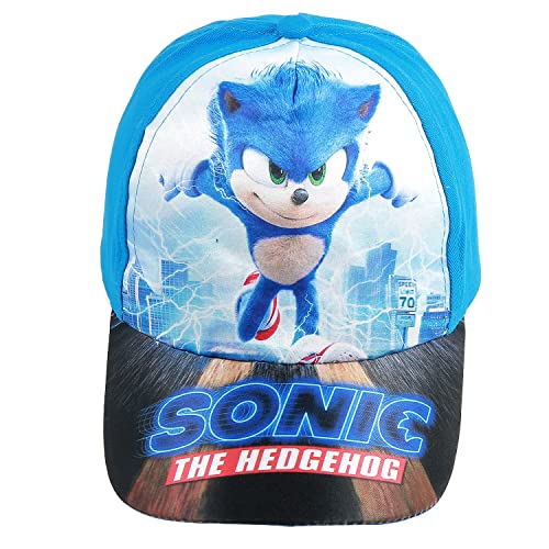 Bonamana Sonic Printing Baseball Cap for Boys Girls Adjustable Kid Hat Flat Brim Hat Children Sun Hat Visor Cap (City Running)