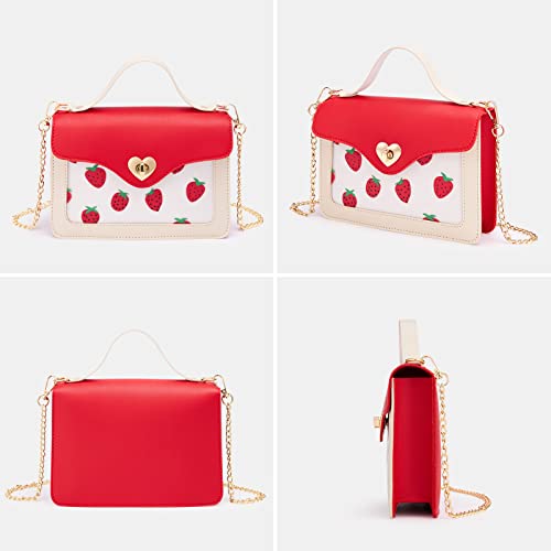 KALIDI Little Girls Handbags Heart Shaped Lock Girls Purse Mini Crossbody Bags Chain Kids Handbag Shoulder Bag for Girls Children Toddler Teens,pink