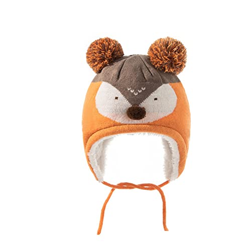 Baby Fox Hats Baby Mittens Baby Girls Boys Winter Warm Knit Hat Scarf Gloves 3 Pieces Set (Orange, 1-4 Years)