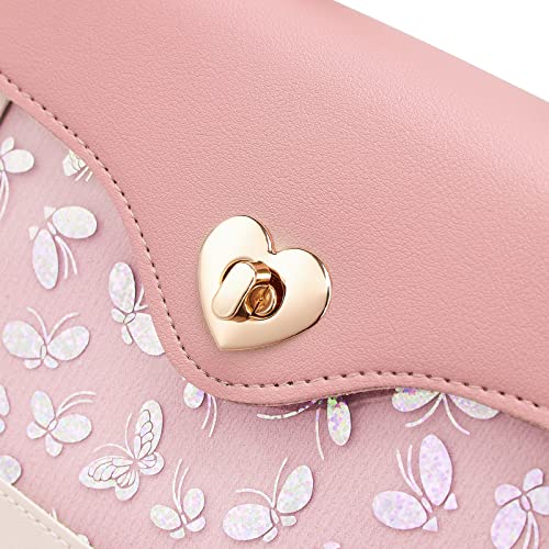 KALIDI Little Girls Handbags Heart Shaped Lock Girls Purse Mini Crossbody Bags Chain Kids Handbag Shoulder Bag for Girls Children Toddler Teens,pink