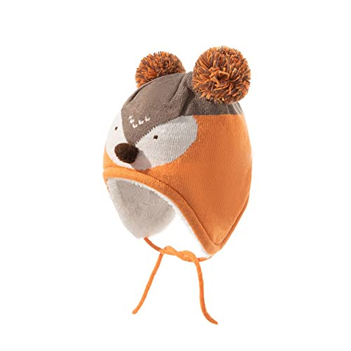 Baby Fox Hats Baby Mittens Baby Girls Boys Winter Warm Knit Hat Scarf Gloves 3 Pieces Set (Orange, 1-4 Years)