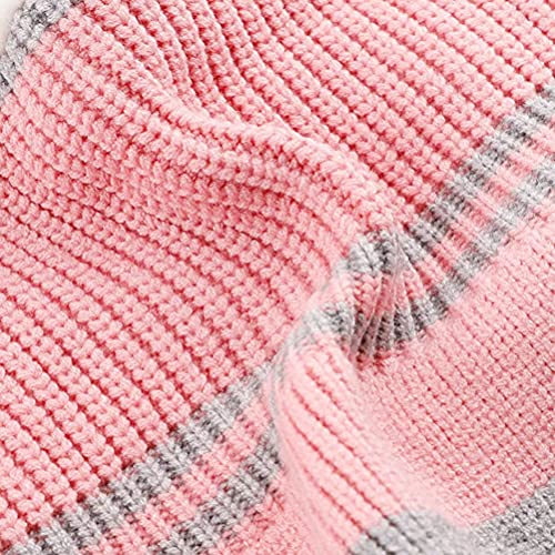 Uniyoung Baby Girls Boys Winter Warm Hat Kids Children Knit Double Pom Pom Beanie Hat Earflap with Fleece Lining Skiing Snowboard Cap (Pink)