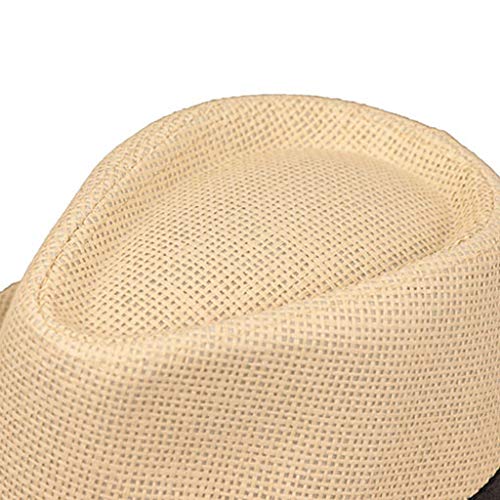 Lyguy Baby Hat, Children Kids Summer Beach Straw Hat Jazz Panama Trilby Fedora Hat Gangster Cap Outdoor Breathable Hats Girls Boys Sunhat D