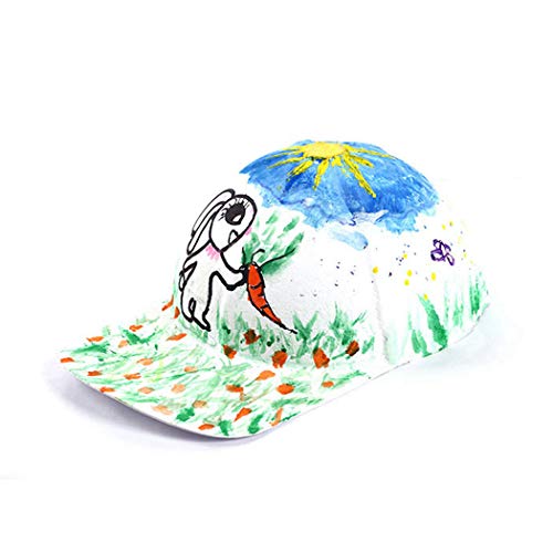 Joyibay DIY Kids Baseball Caps, 15PCS Kids Hats Creative Blank Art Painting Hats Caps Casual Beach Sun Hats for Outdoor Sports White