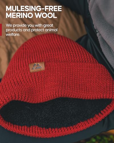 DANISH ENDURANCE Beanie Hat Kids, for Boys&Girls, Polar Fleece Beanie, Merino Wool for Autumn&Winter, Unisex Pink