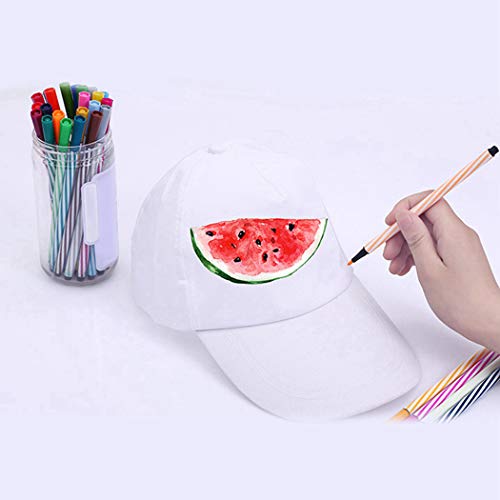 Joyibay DIY Kids Baseball Caps, 15PCS Kids Hats Creative Blank Art Painting Hats Caps Casual Beach Sun Hats for Outdoor Sports White