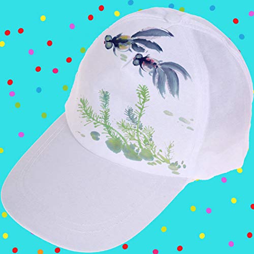 Joyibay DIY Kids Baseball Caps, 15PCS Kids Hats Creative Blank Art Painting Hats Caps Casual Beach Sun Hats for Outdoor Sports White