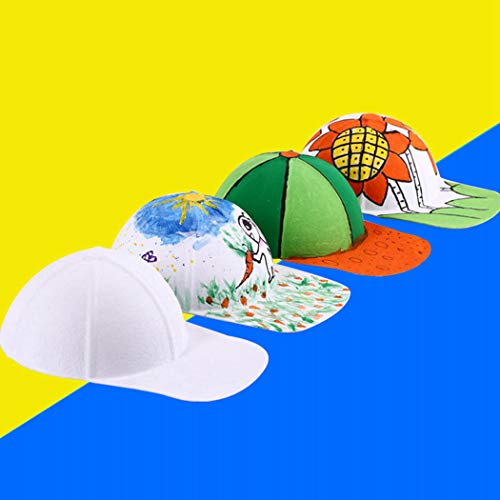 Joyibay DIY Kids Baseball Caps, 15PCS Kids Hats Creative Blank Art Painting Hats Caps Casual Beach Sun Hats for Outdoor Sports White