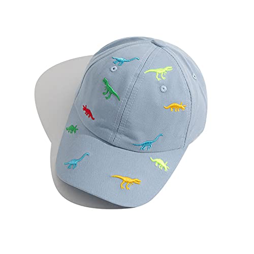 iNszkoos 2-6 Years Children's Dinosaur Baseball Cap Summer Sun Hat for Kids, Unisex Cotton Embroidered UV Protection Hat Golf Baseball Sports Cap Beanie Hat for Boy Girl Baby Infant Toddler Blue
