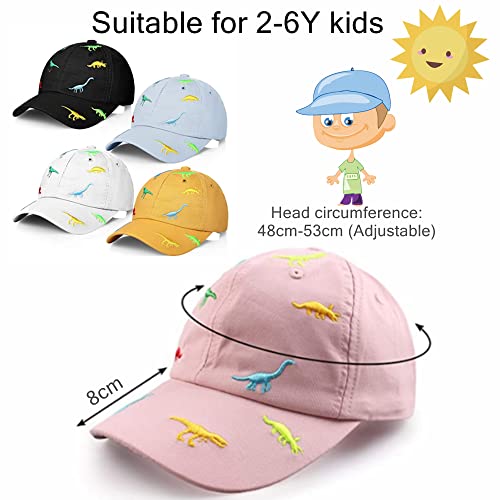 iNszkoos 2-6 Years Children's Dinosaur Baseball Cap Summer Sun Hat for Kids, Unisex Cotton Embroidered UV Protection Hat Golf Baseball Sports Cap Beanie Hat for Boy Girl Baby Infant Toddler Blue
