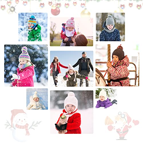 Baby Girls Bobble Hat - Toddler Winter Beanie Hats Kids Warm Knitted Beanies Double Pom Pom Hats Bonnet Cap for Children Boys Girls 1-6Y