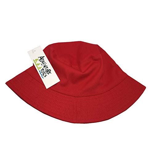 Adventure Togs Kids Sun Hat, Childrens Bucket Hat, Boys Hat, Girls Hat, Boys Bucket Hat, Girls Sun Hat, Sun Hat for Kids, Summer, Holiday & Beach Hat with Sun Protection, Red, 56cm