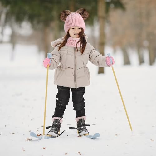 Kids Winter Hat Scarf Gloves Set,Warm Soft Thick Warm Fleece Lining Hat Beanie Sets for Girls Boys Children Aged 3-8