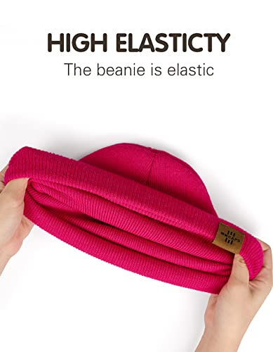 Beanie for Kid, Stretchy Childrens Thermal Insulated Wolly Hat with Turn Up for Boys and Girls, Double Layer for Winter Autumn (Orange)