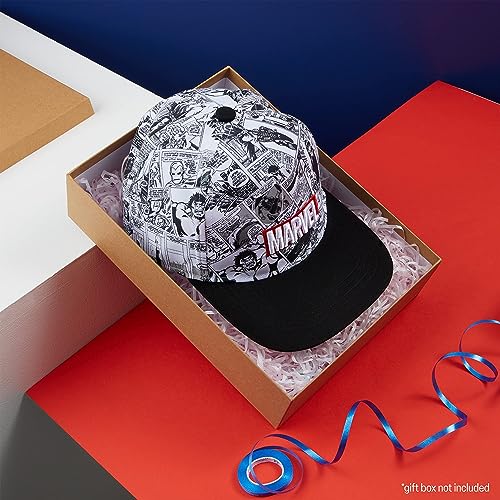 Marvel Baseball Cap for Boys and Teenagers One Size Adjustable Strap Boys Hat Summer Holiday Accessories Lightweight Breathable Sun Hat Gifts for Boys Black/White