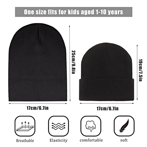 Geebuzz 6 Pack Beanie Cap for Kids, Children's Girls Boys Colorful Warmer Stretchy Knitted Beanie Hat Unisex 1-10 Years Skull Beanie Hat Caps for Winter Autumn (6pack-Multicolor-2)