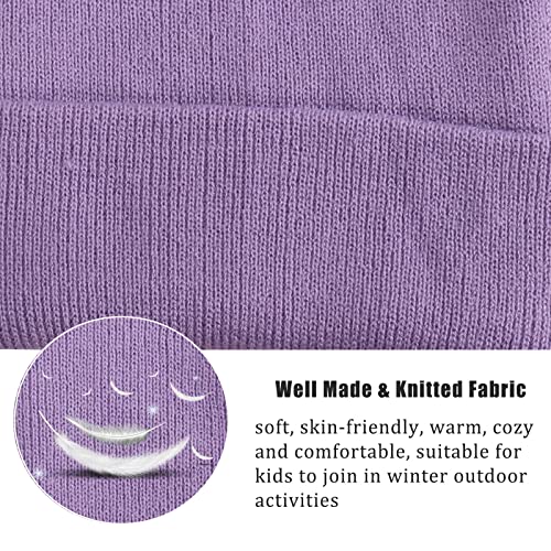 Geebuzz 6 Pack Beanie Cap for Kids, Children's Girls Boys Colorful Warmer Stretchy Knitted Beanie Hat Unisex 1-10 Years Skull Beanie Hat Caps for Winter Autumn (6pack-Multicolor-2)