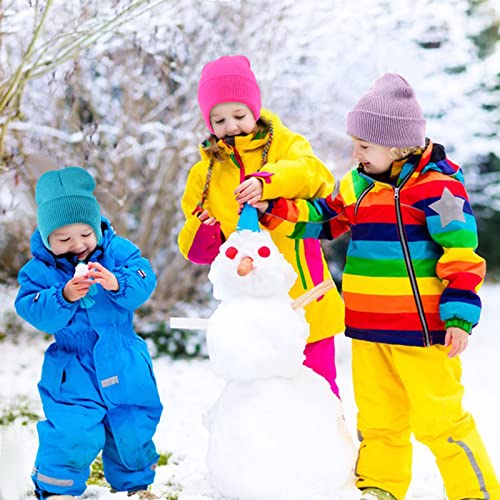 Geebuzz 6 Pack Beanie Cap for Kids, Children's Girls Boys Colorful Warmer Stretchy Knitted Beanie Hat Unisex 1-10 Years Skull Beanie Hat Caps for Winter Autumn (6pack-Multicolor-2)