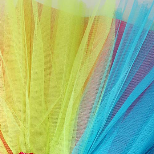 kuou Rainbow Tutu Skirt, Layered Tulle Dance Skirts for Kids Girls Dance Birthday Princess Party