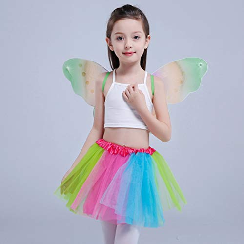 kuou Rainbow Tutu Skirt, Layered Tulle Dance Skirts for Kids Girls Dance Birthday Princess Party