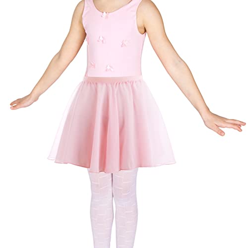 Yolev Ballet Wrap Skirt for Girls/Toddler, Kids Chiffon Dance Skirts for Kids Girls Toddler Performance Pull-On Skirt Dancewear Costumes Light Pink