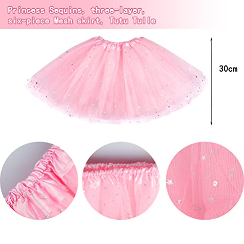 Thboxes Tutu Skirt for Girls, 3 Layers Ballet Dance Tutu Skirts for Birthday Party Holiday Party Dress Up Costume (3-8 Years) Pink