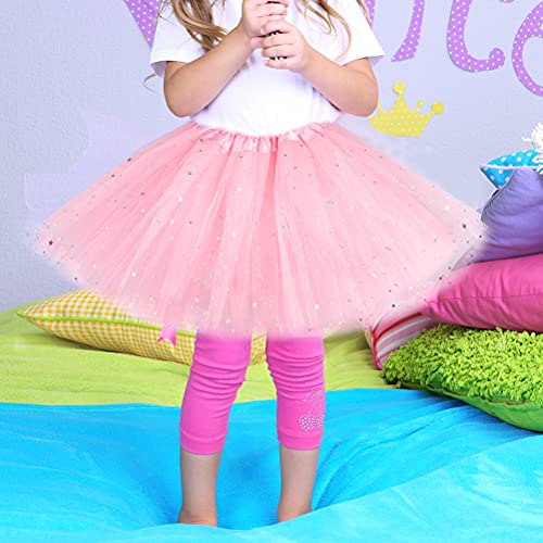 Thboxes Tutu Skirt for Girls, 3 Layers Ballet Dance Tutu Skirts for Birthday Party Holiday Party Dress Up Costume (3-8 Years) Pink