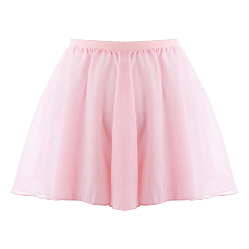 Yolev Ballet Wrap Skirt for Girls/Toddler, Kids Chiffon Dance Skirts for Kids Girls Toddler Performance Pull-On Skirt Dancewear Costumes Light Pink