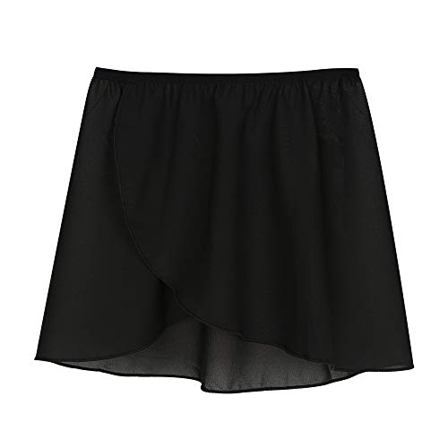 Bezioner Ballet Skirt Pull On Dance Skirts with Elastic Waistband for Girls Women Black M