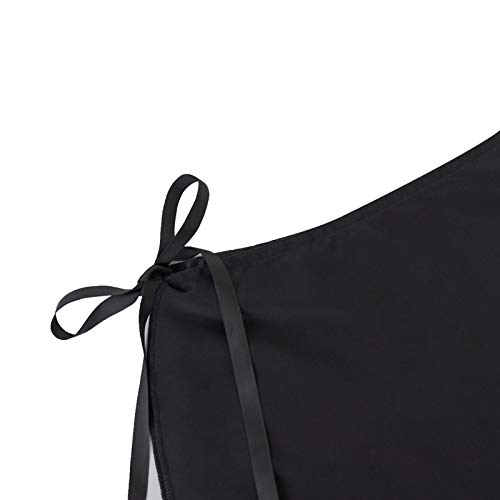 SKYSOAR Woemns Girls Ballet Wrap Skirt Dance Chiffon Wrap Skirt with Adjustable Waist tie for Kids and Adult, Black(adjustable Tie), S (110-130cm)