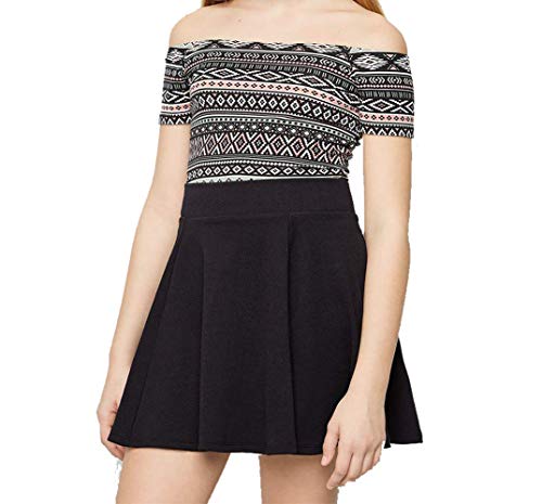 Pretty Fashion Girls School Skater Skirt Kids Flared Flowy High Waisted Dance Childrens Skirt Ages 5-13 (Black, 11-12)