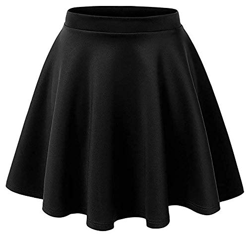 Pretty Fashion Girls School Skater Skirt Kids Flared Flowy High Waisted Dance Childrens Skirt Ages 5-13 (Black, 11-12)