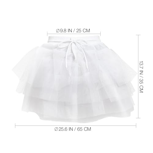 Amosfun Flower Girl Petticoat Tutu Skirt Crinoline Wedding Flower Children Layered Tulle Princess Dresses Underskirt for Child Kids Girl Size 35cm White