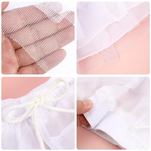 Amosfun Flower Girl Petticoat Tutu Skirt Crinoline Wedding Flower Children Layered Tulle Princess Dresses Underskirt for Child Kids Girl Size 35cm White