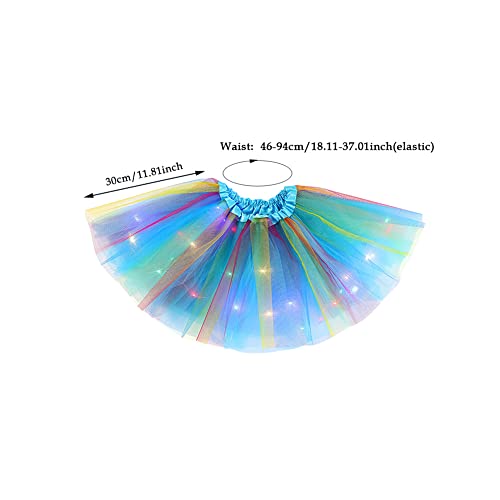 Amusingtao Girls Tutu Skirt with LED Light Up Stars Sequin, Little Girls Star Ballet Dance Tutu Skirts Party Dance Dress Princess Clothes for 3-13 Years Kids