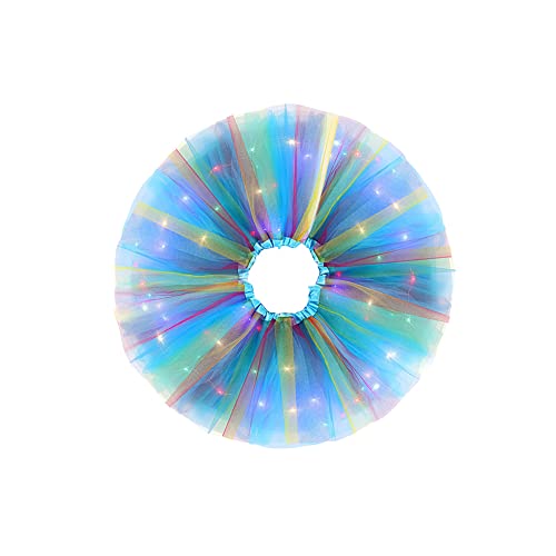 Amusingtao Girls Tutu Skirt with LED Light Up Stars Sequin, Little Girls Star Ballet Dance Tutu Skirts Party Dance Dress Princess Clothes for 3-13 Years Kids