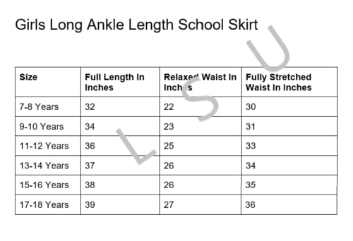 Girls School Maxi Skirts Long Ankle Length Girls Long Skirt Half Elasticated Waist (as8, Age, 11_Years, 12_Years, Regular, Black)
