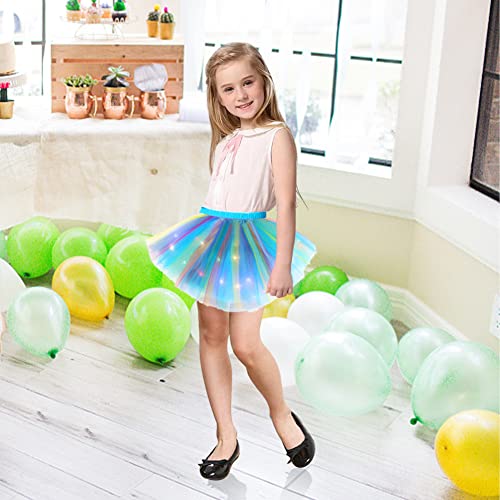 Amusingtao Girls Tutu Skirt with LED Light Up Stars Sequin, Little Girls Star Ballet Dance Tutu Skirts Party Dance Dress Princess Clothes for 3-13 Years Kids