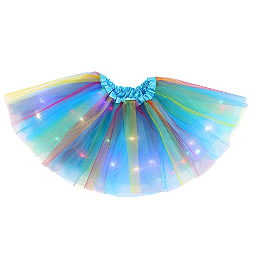 Amusingtao Girls Tutu Skirt with LED Light Up Stars Sequin, Little Girls Star Ballet Dance Tutu Skirts Party Dance Dress Princess Clothes for 3-13 Years Kids