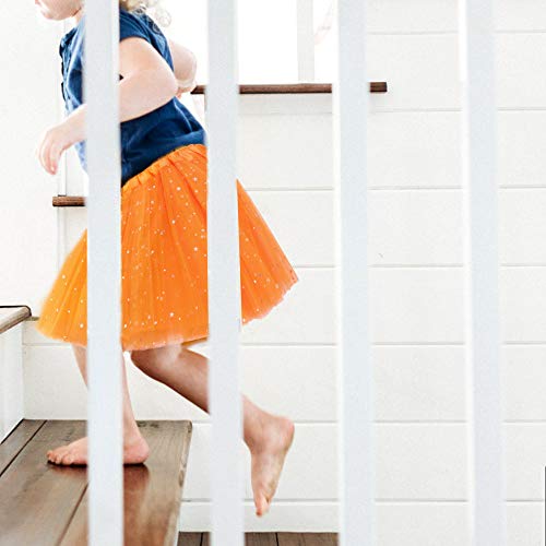 Auranso Girls Tutu Skirts Toddler Baby 3 Layers Tulle Sequin Star Ballet Dance Tutu Skirt for Girls 2-8 Years Red