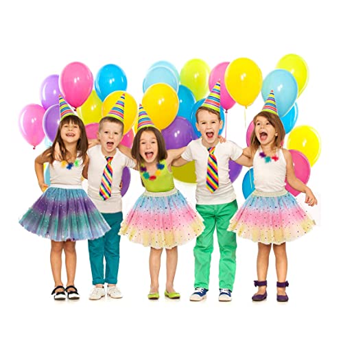 Girls Tutu Skirts Rainbow Toddler Tulle Fairy Ballet Skirt 4 Layers Princess Costume for Dance Show Birthday Party Daily Life Photography School Play Fairy Dress up Gift for Girls 3-8 Years (Pink)