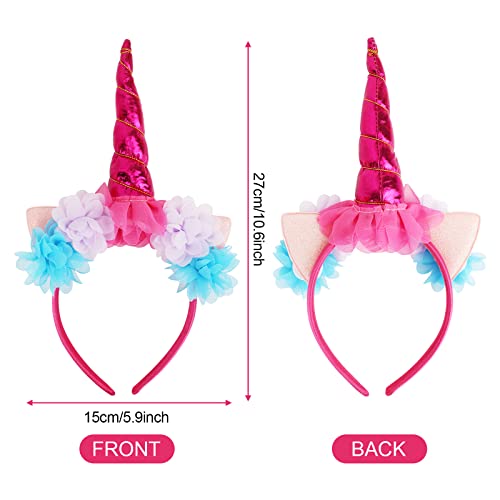 Baby Girls Rainbow Layered Tutu Skirt - Toddlers Girls Princess Tulle Ballet Dress with Unicorn Horn Headband