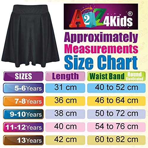 A2Z 4 Kids Girls Skirts Kids School Fashion Summer - Plain Skater Skirt Red 9-10